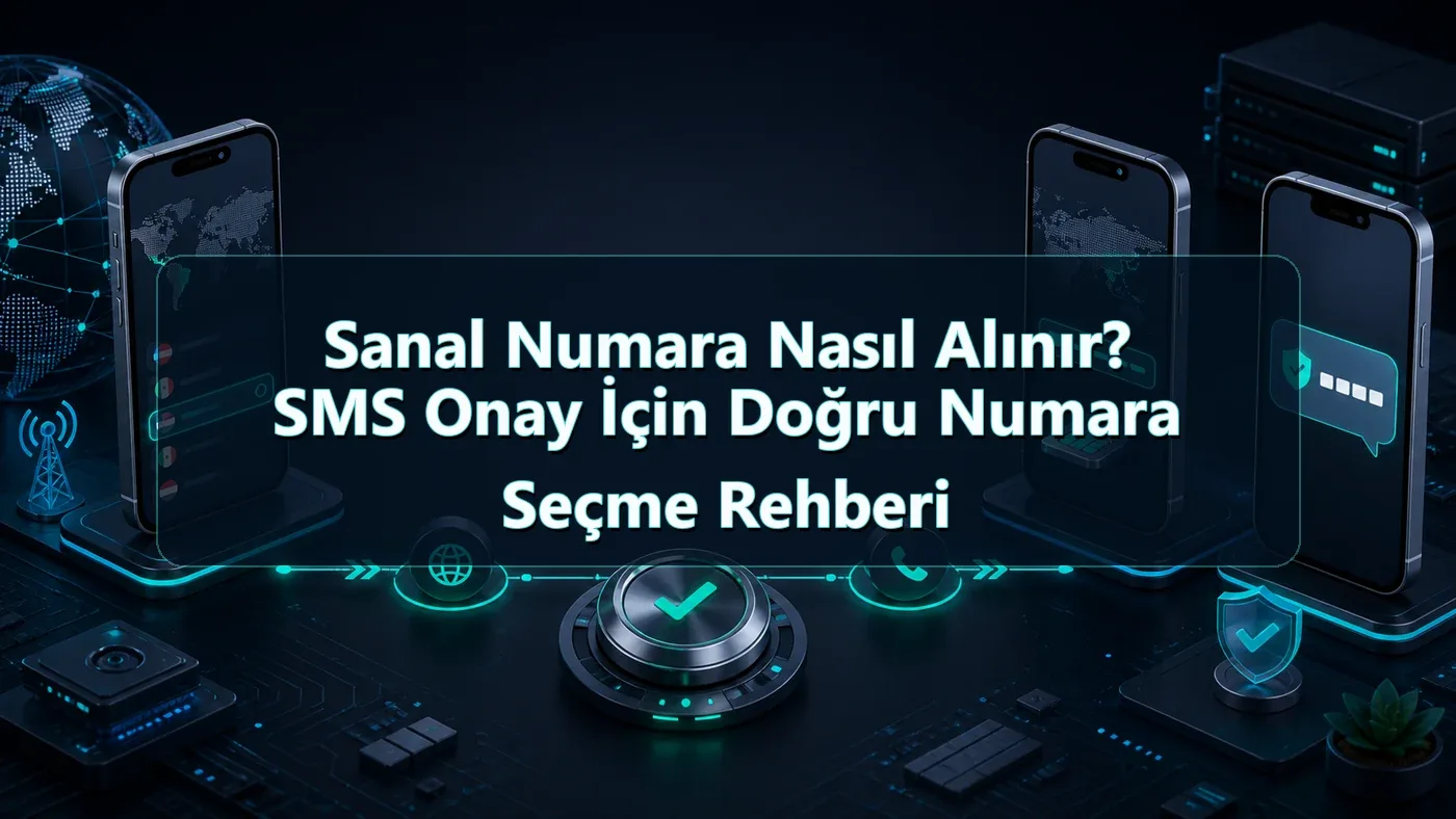 SMS onay için ülke, platform ve geçici numara seçimi adımları