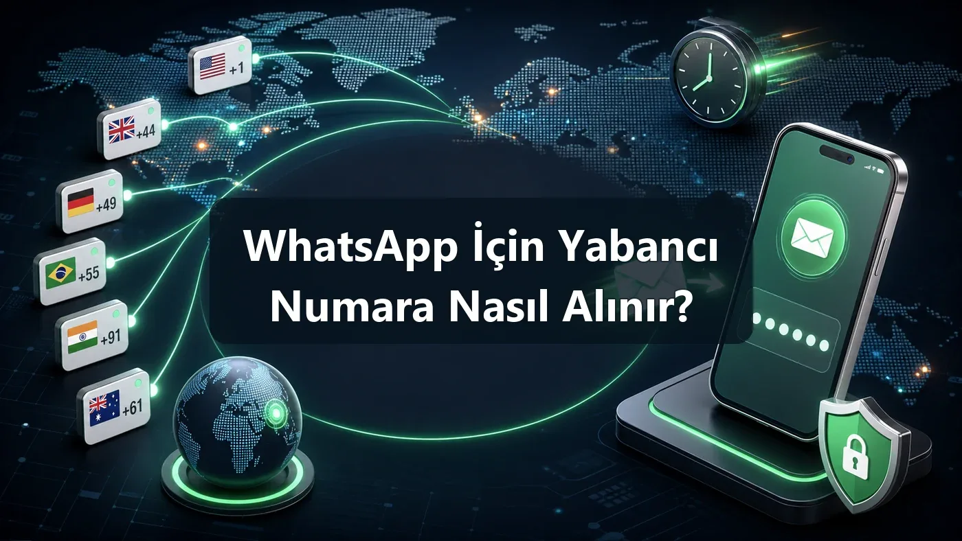 WhatsApp için yabancı numara seçimi ve SMS doğrulama adımları